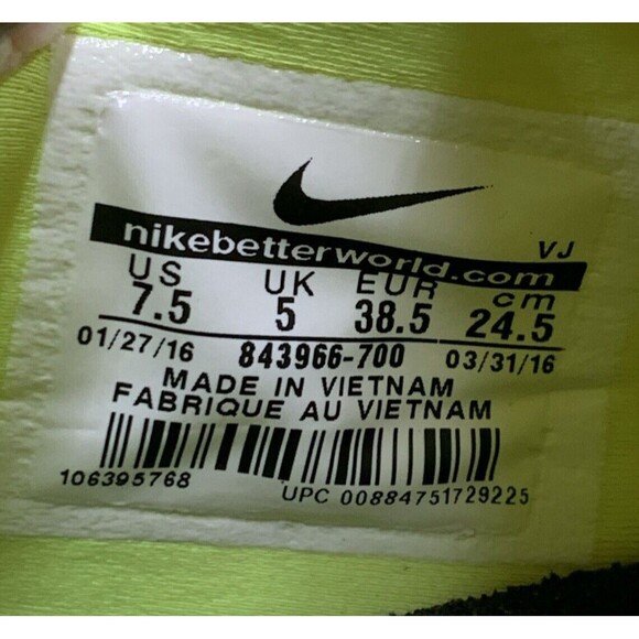 Nike Free Connect Women's US Size 7.5 Neon Green Black  Slip On 843966-700 Shoes - Picture 9 of 16